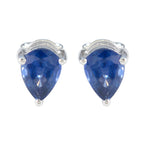Blue-Sapphire-cz-German-Seo-yeon-Solitaire-Stud-Blue-Sterling-Silver-Earring