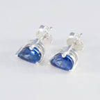 Blue-Sapphire-cz-German-Seo-yeon-Solitaire-Stud-Blue-Sterling-Silver-Earring