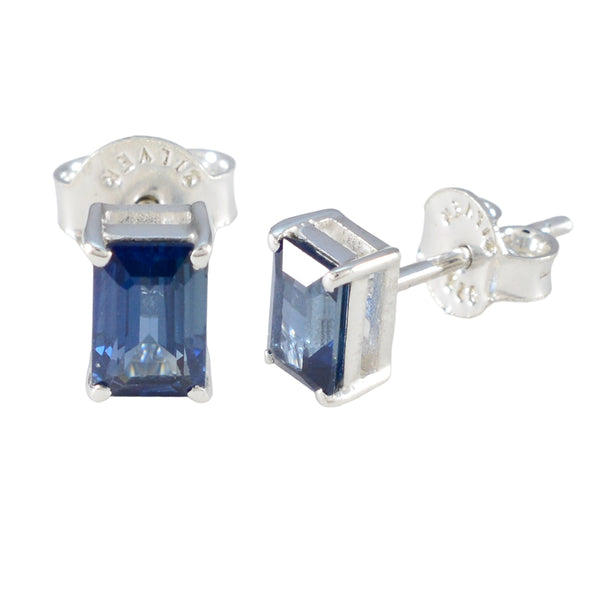 Blue-Sapphire-German-Paula-Solitaire-Stud-Blue-925-Sterling-Silver-Earring