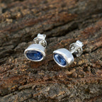 Blue-Sapphire-Russian-Rebeca-Solitaire-Stud-Blue-Sterling-Silver-Earring