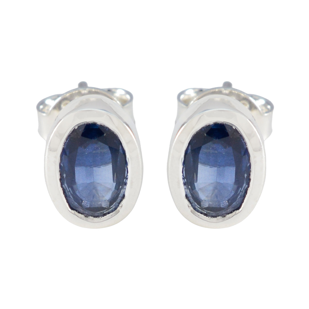Blue-Sapphire-Russian-Rebeca-Solitaire-Stud-Blue-Sterling-Silver-Earring