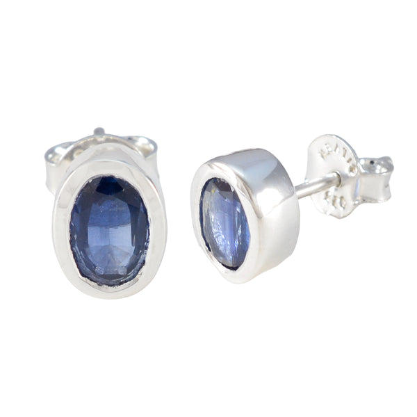 Blue-Sapphire-Russian-Rebeca-Solitaire-Stud-Blue-Sterling-Silver-Earring