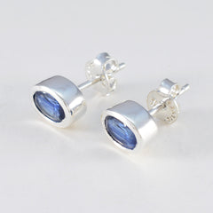 Blue-Sapphire-Russian-Rebeca-Solitaire-Stud-Blue-Sterling-Silver-Earring