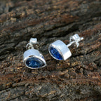 Blue-Sapphire-Moroccan-Renata-Solitaire-Stud-Blue-925-Silver-Earring