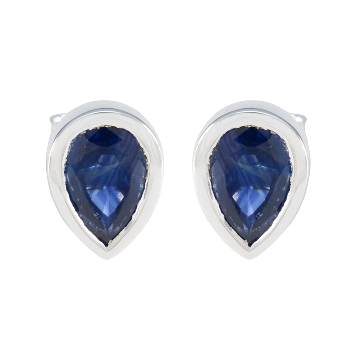 Blue-Sapphire-Moroccan-Renata-Solitaire-Stud-Blue-925-Silver-Earring Immagine principale del prodotto