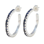 Blue-Sapphire-Mexican-Seo-yeon-multiple-Stud-Blue-925-Silver-Earring