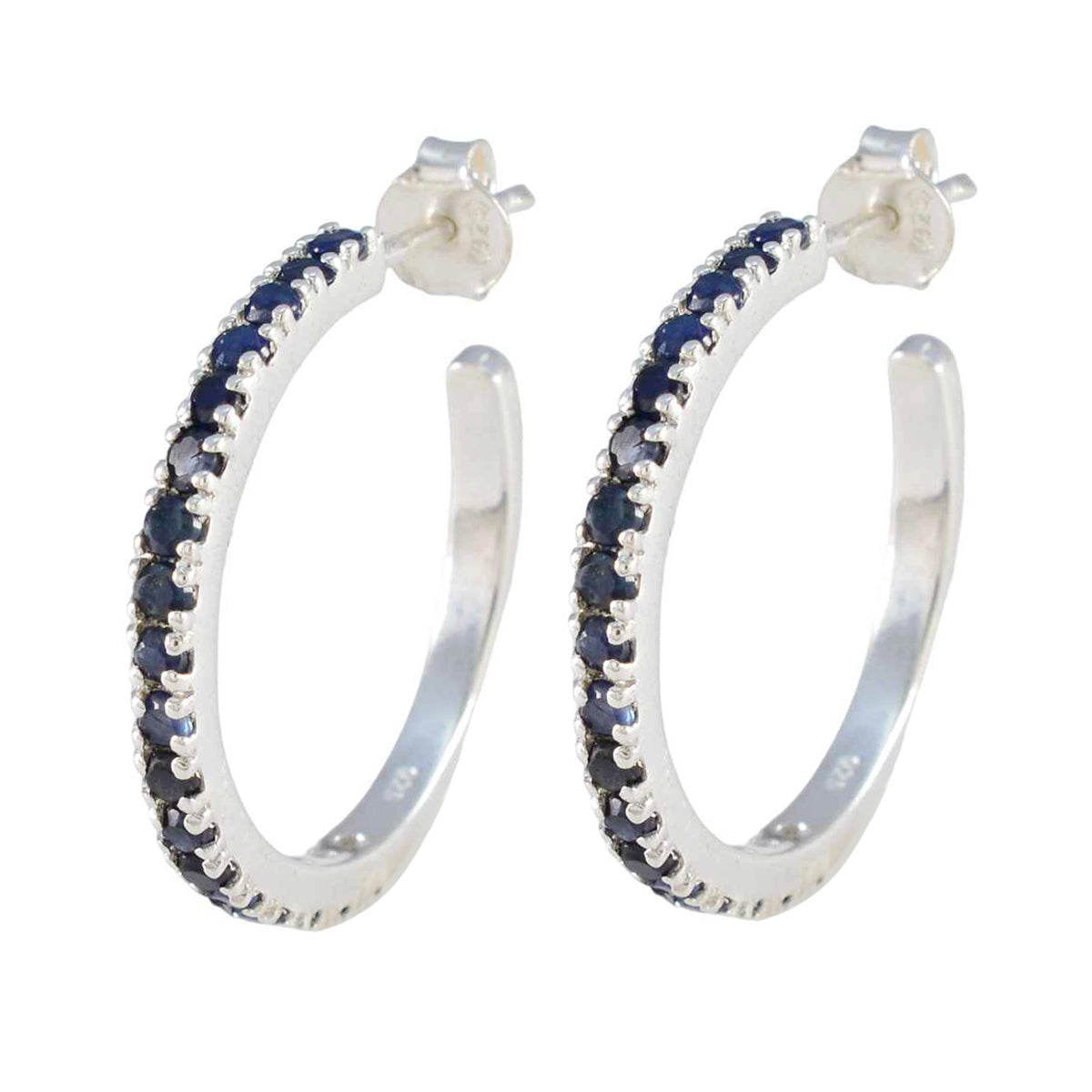 Blue-Sapphire-Mexican-Seo-yeon-multiple-Stud-Blue-925-Silver-Earring