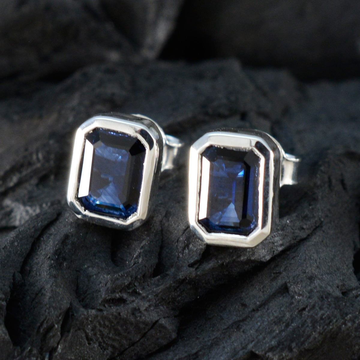 Blue-Sapphire-Mexican-Milagros-Solitaire-Stud-Blue-925-Sterling-Silver-Earring