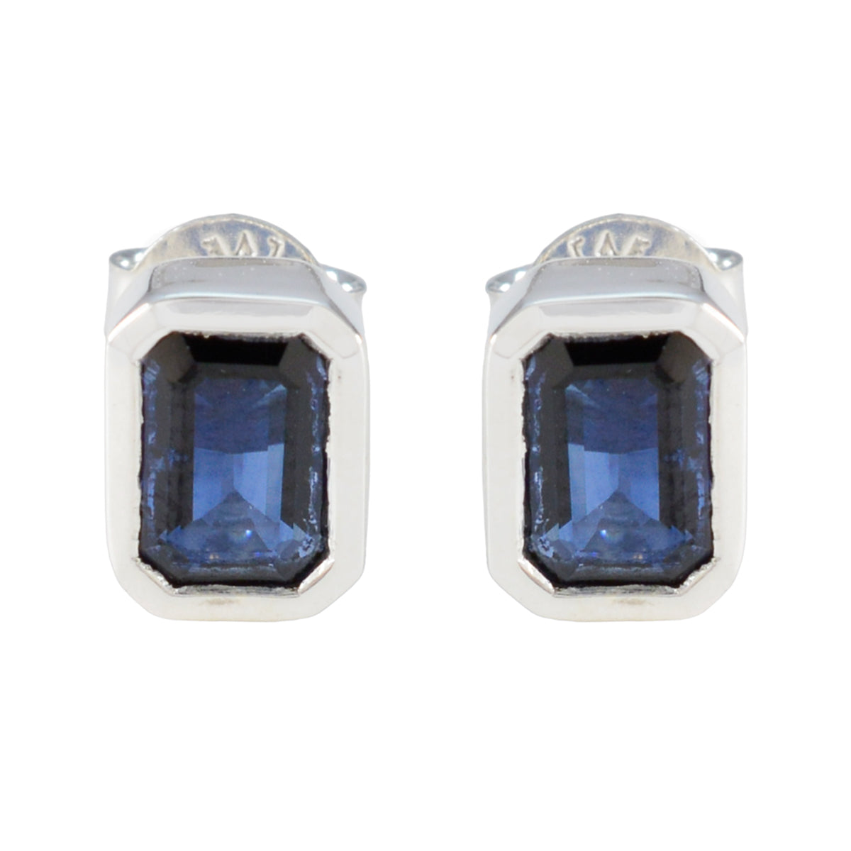 Blue-Sapphire-Mexican-Milagros-Solitaire-Stud-Blue-925-Sterling-Silver-Earring Image principale du produit