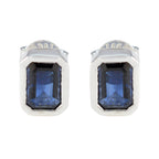 Blue-Sapphire-Mexican-Milagros-Solitaire-Stud-Blue-925-Sterling-Silver-Earring