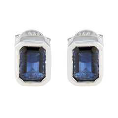 Blue-Sapphire-Mexican-Milagros-Solitaire-Stud-Blue-925-Sterling-Silver-Earring