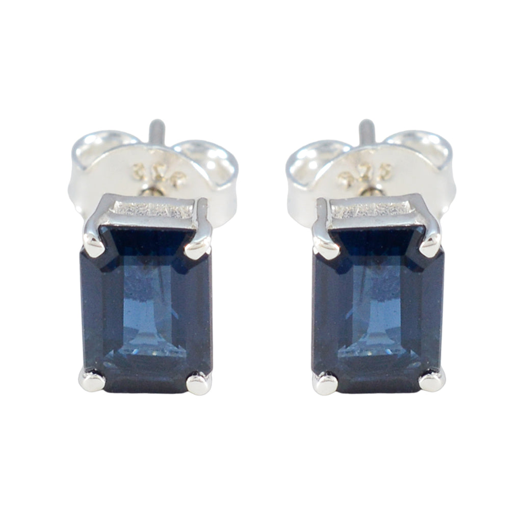 Blue-Sapphire-French-Patricia-Solitaire-Stud-Blue-92.5-Silver-Earring