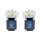 Blue-Sapphire-French-Patricia-Solitaire-Stud-Blue-92.5-Silver-Earring