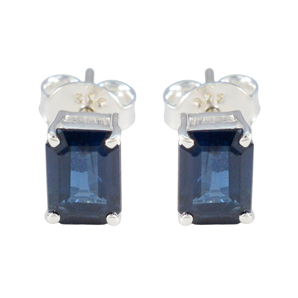 Blue-Sapphire-French-Patricia-Solitaire-Stud-Blue-92.5-Silver-Earring