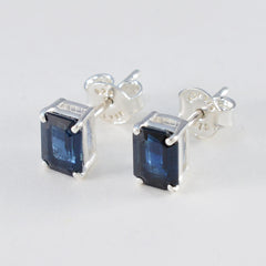 Blue-Sapphire-French-Patricia-Solitaire-Stud-Blue-92.5-Silver-Earring