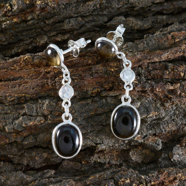 Smoky-Quartz-Mexican-Yasmin-multiple-Stud-Brown-92.5-Silver-Earring