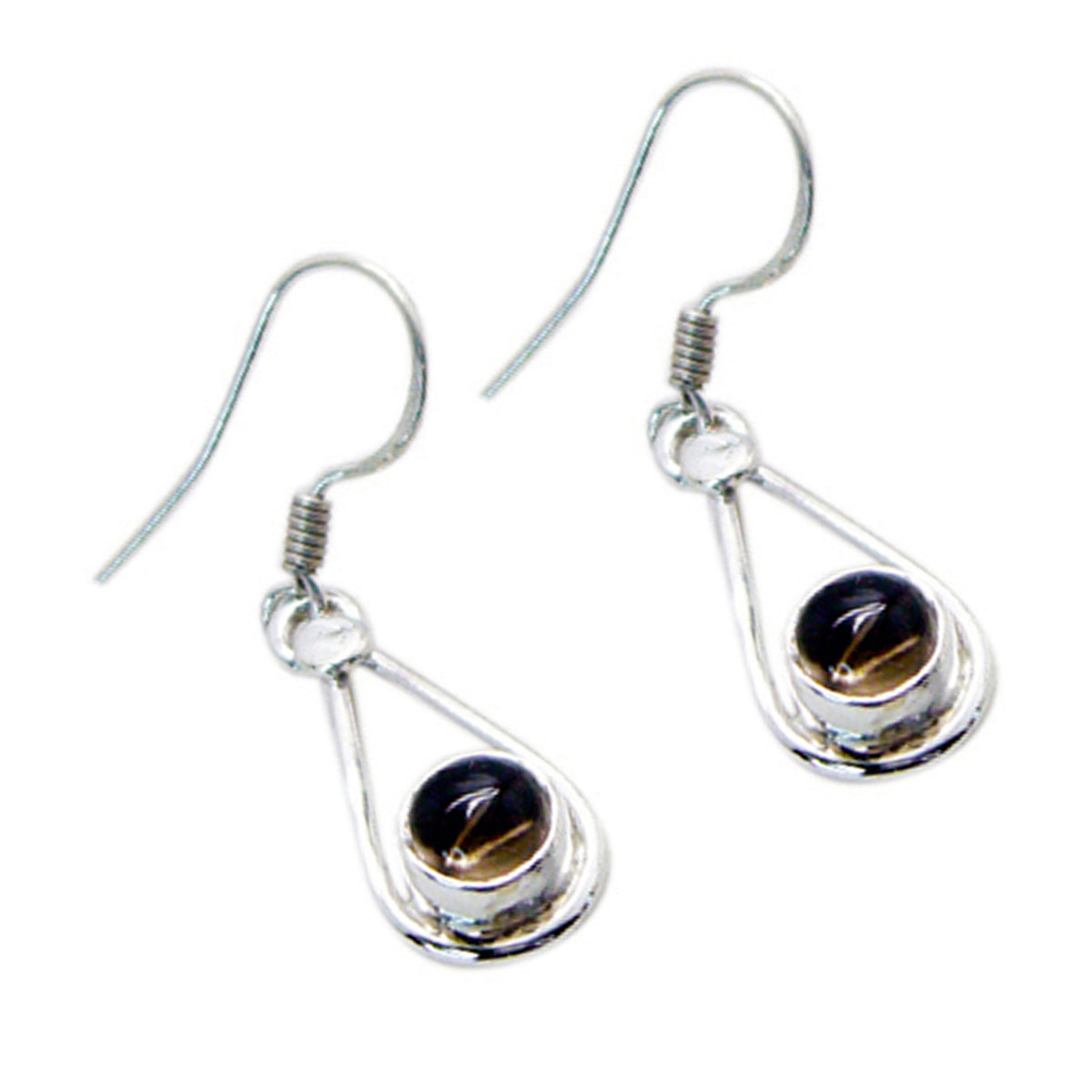 Smoky-Quartz-Korean-Jia-multiple-Dangle-Brown-92.5-Silver-Earring