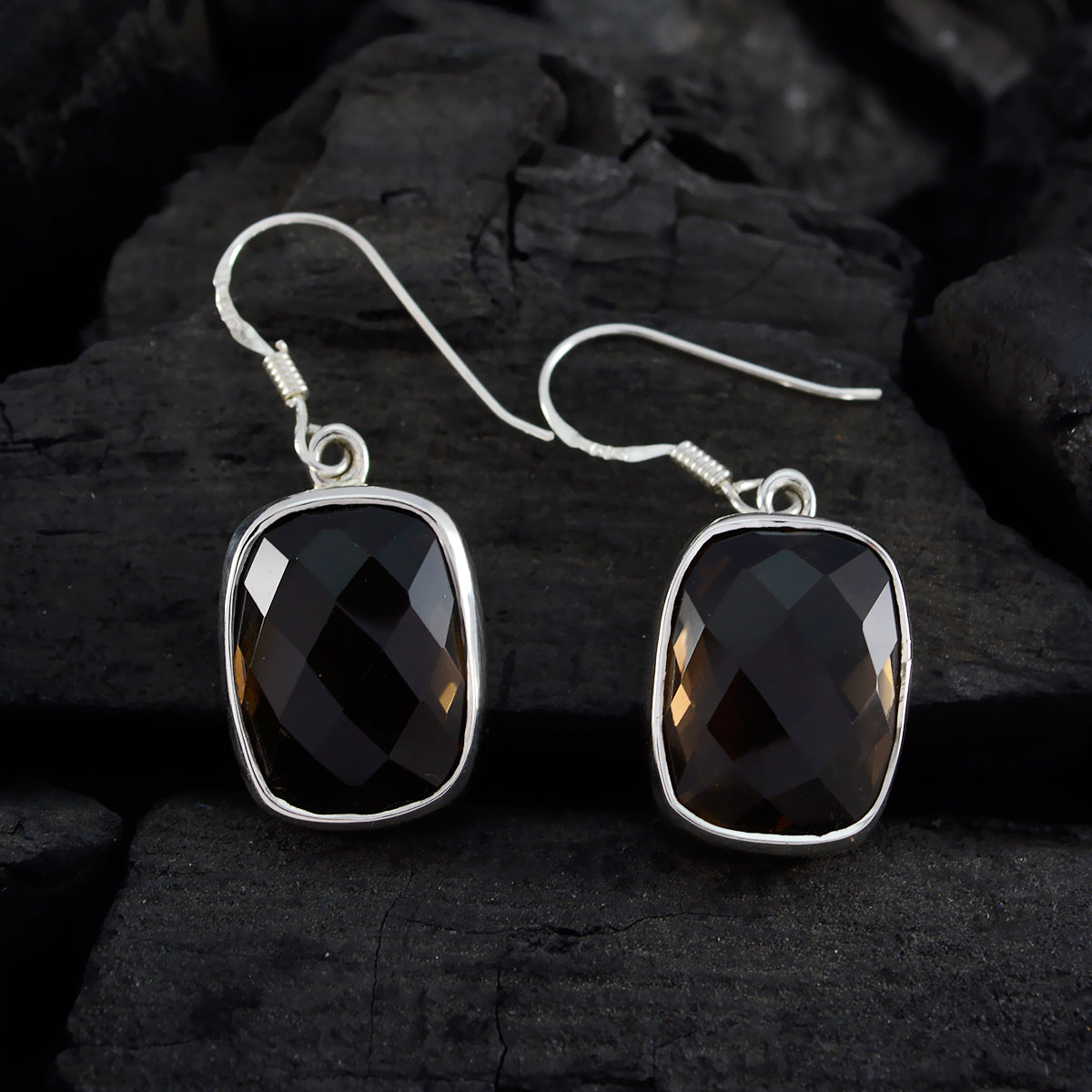 Smoky-Quartz-Australian-Yasmine-multiple-Dangle-Brown-Sterling-Silver-Earring
