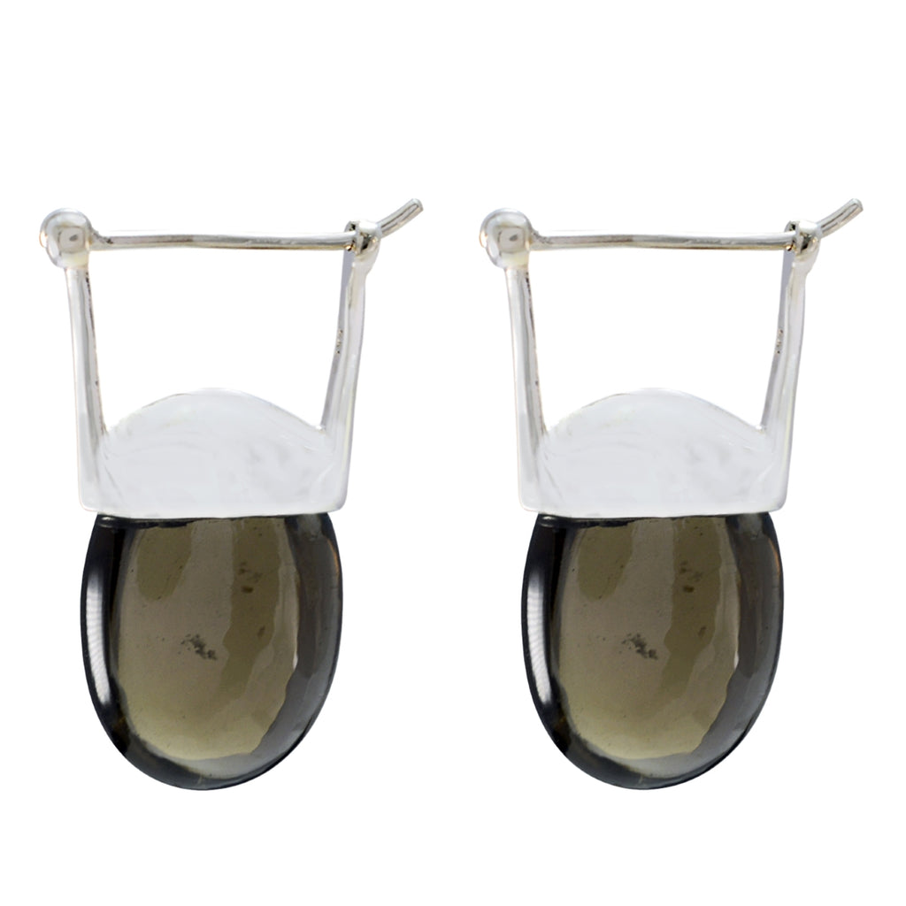 Smoky-Quartz-Latin-American-Zoey-Solitaire-Dangle-Brown-92.5-Silver-Earring