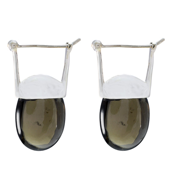 Smoky-Quartz-Latin-American-Zoey-Solitaire-Dangle-Brown-92.5-Silver-Earring