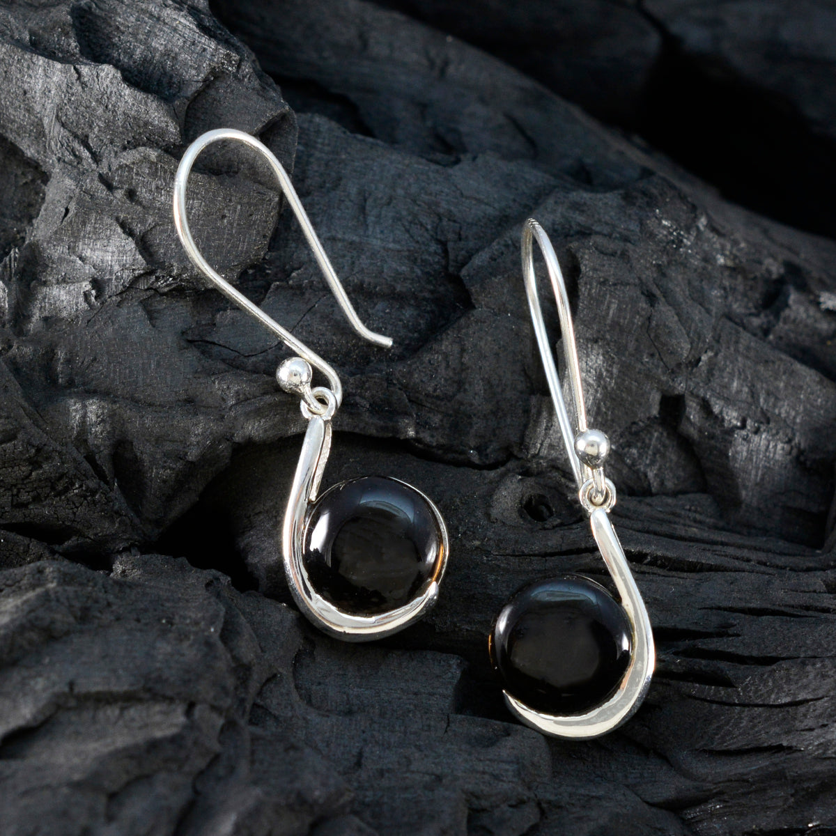 Smoky-Quartz-French-Aiko-Solitaire-Dangle-Brown-92.5-Silver-Earring