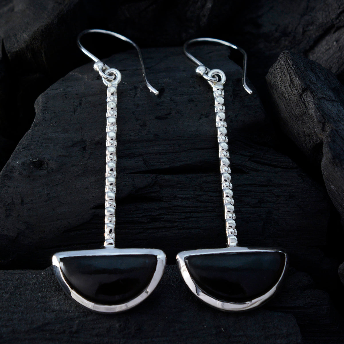 Smoky-Quartz-African-Chen-Solitaire-Dangle-Brown-Silver-Earring