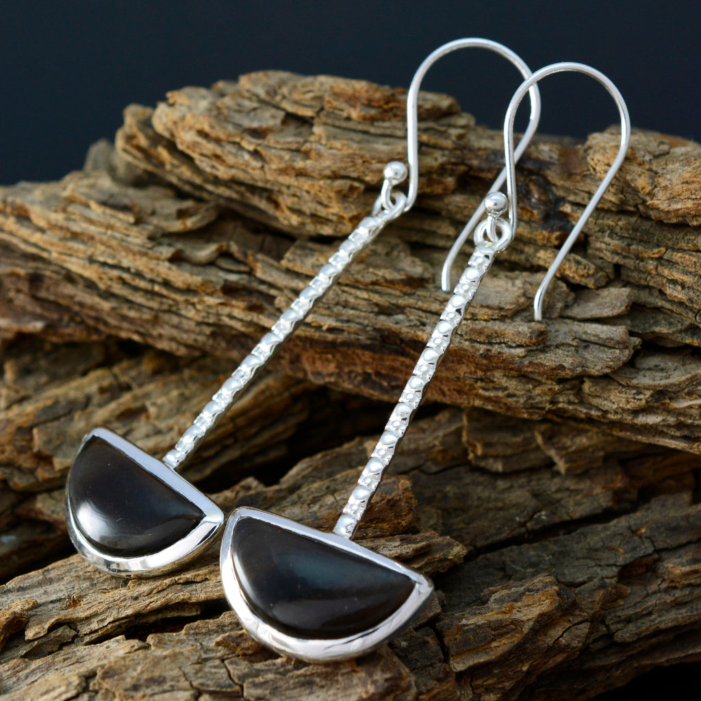 Smoky-Quartz-African-Chen-Solitaire-Dangle-Brown-Silver-Earring