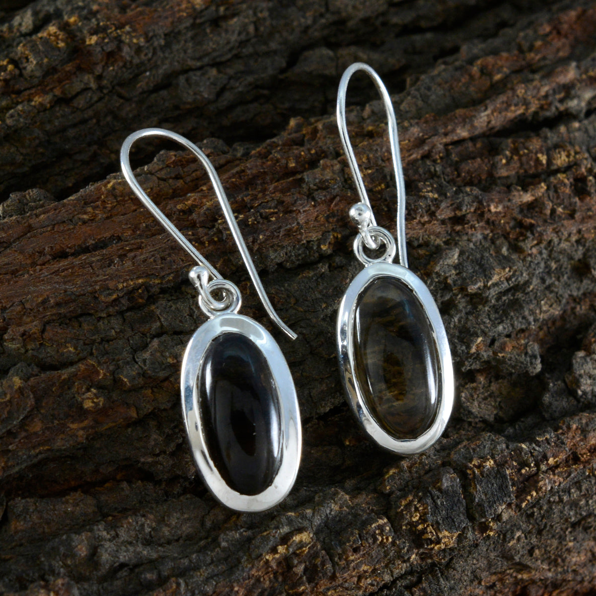 Smoky-Quartz-Russian-Emi-Solitaire-Dangle-Brown-92.5-Silver-Earring