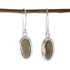 Smoky-Quartz-Russian-Emi-Solitaire-Dangle-Brown-92.5-Silver-Earring
