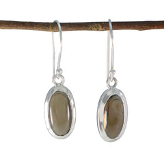 Smoky-Quartz-Russian-Emi-Solitaire-Dangle-Brown-92.5-Silver-Earring