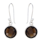 Smoky-Quartz-Egyptian-Ha-eun-multiple-Dangle-Brown-Sterling-Silver-Earring