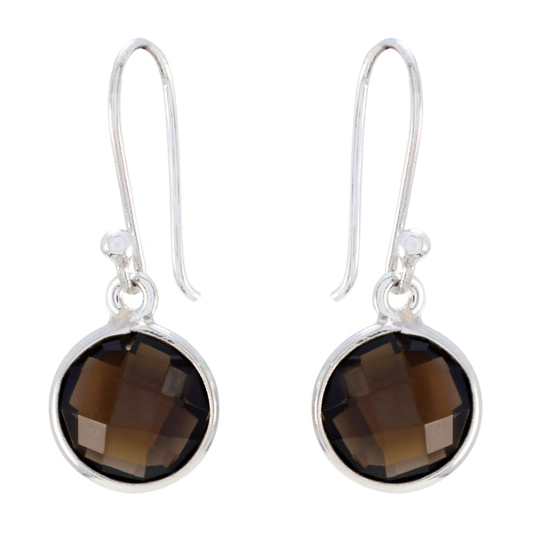 Smoky-Quartz-Egyptian-Ha-eun-multiple-Dangle-Brown-Sterling-Silver-Earring