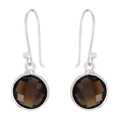 Smoky-Quartz-Egyptian-Ha-eun-multiple-Dangle-Brown-Sterling-Silver-Earring
