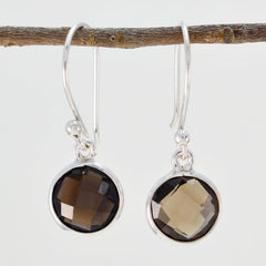 Smoky-Quartz-Egyptian-Ha-eun-multiple-Dangle-Brown-Sterling-Silver-Earring