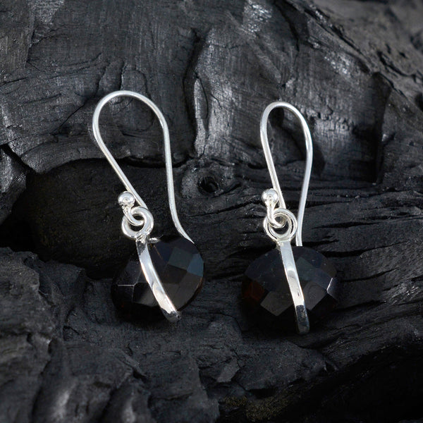 Smoky-Quartz-Moroccan-Luna-Solitaire-Dangle-Brown-925-Sterling-Silver-Earring