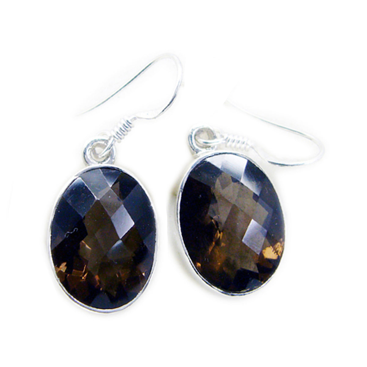 Smoky-Quartz-American-Hana-multiple-Dangle-Brown-Sterling-Silver-Earring メイン画像