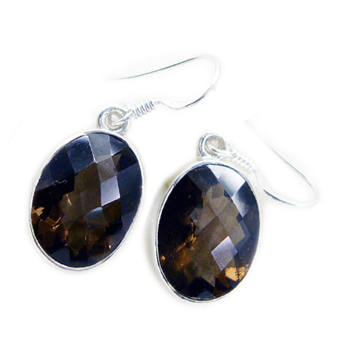 Smoky-Quartz-American-Hana-multiple-Dangle-Brown-Sterling-Silver-Earring