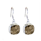 Smoky-Quartz-Korean-Maya-Solitaire-Dangle-Brown-92.5-Silver-Earring