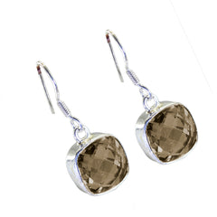 Smoky-Quartz-Korean-Maya-Solitaire-Dangle-Brown-92.5-Silver-Earring