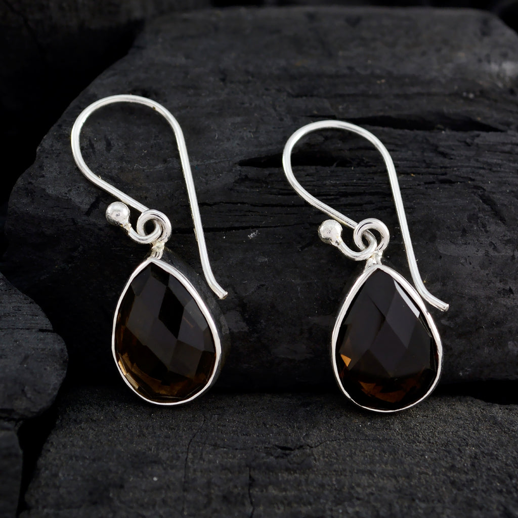 Smoky-Quartz-Latin-American-Isabella-multiple-Dangle-Brown-Sterling-Silver-Earring