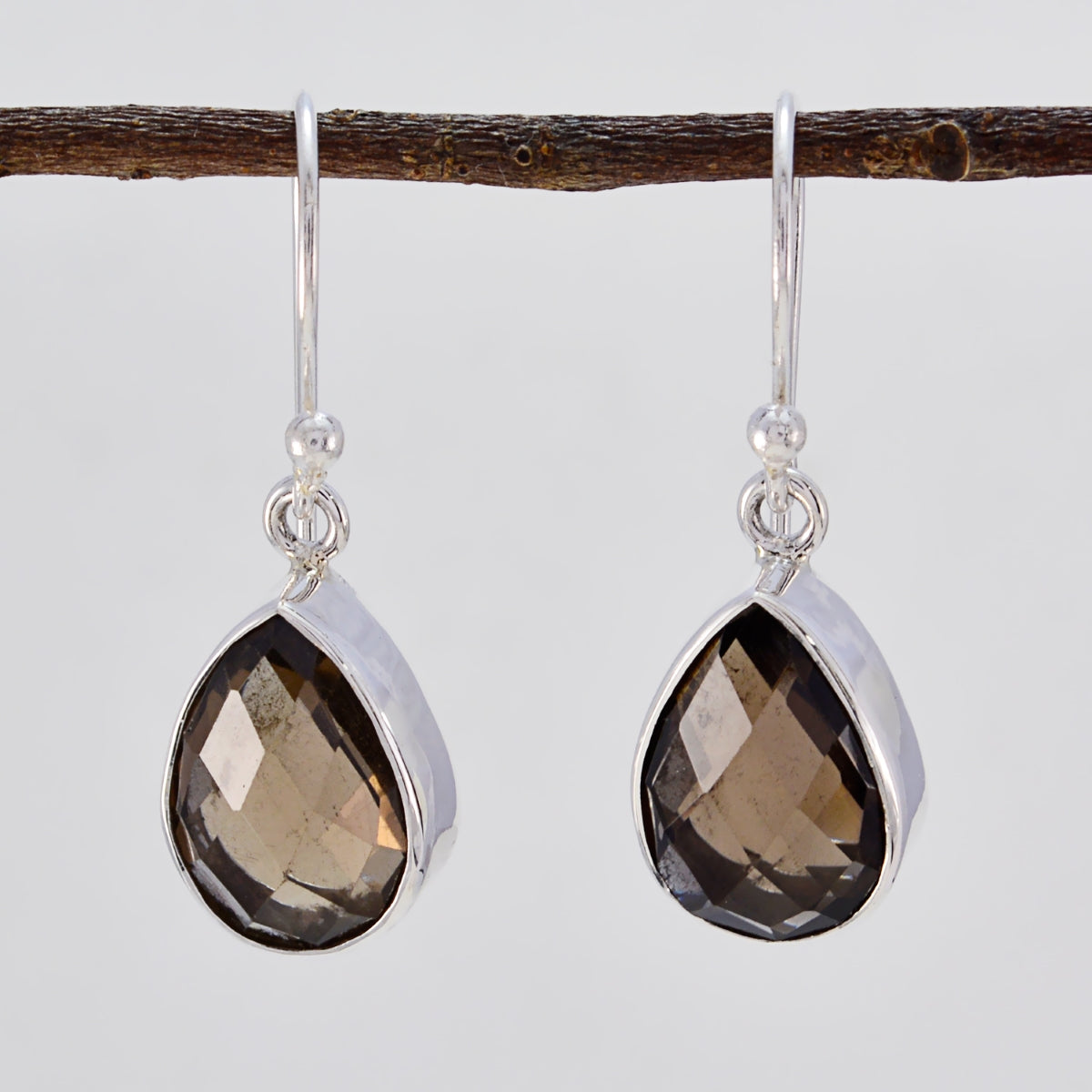 Smoky-Quartz-Latin-American-Isabella-multiple-Dangle-Brown-Sterling-Silver-Earring