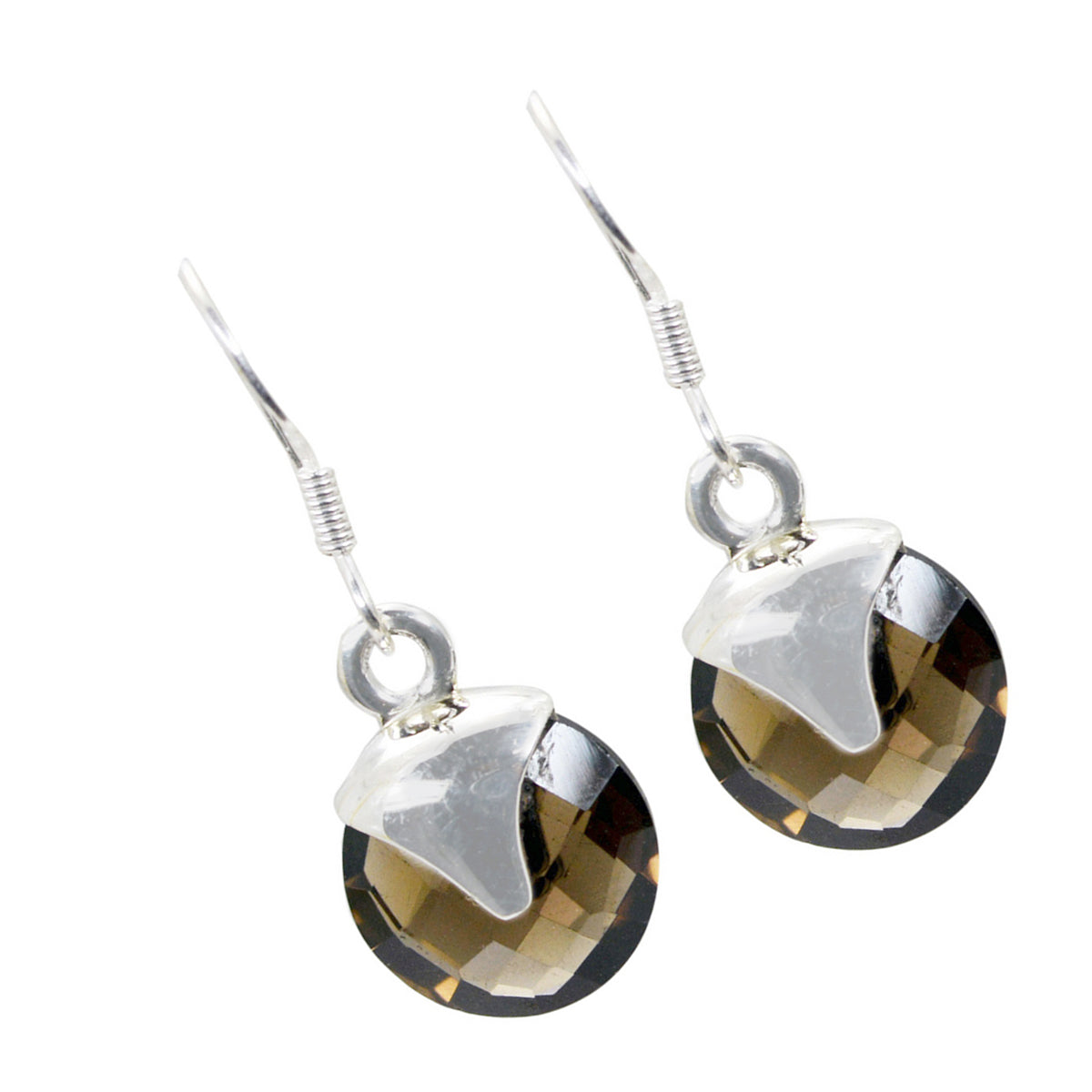 Smoky-Quartz-Japanese-Hina-multiple-Dangle-Brown-92.5-Silver-Earring