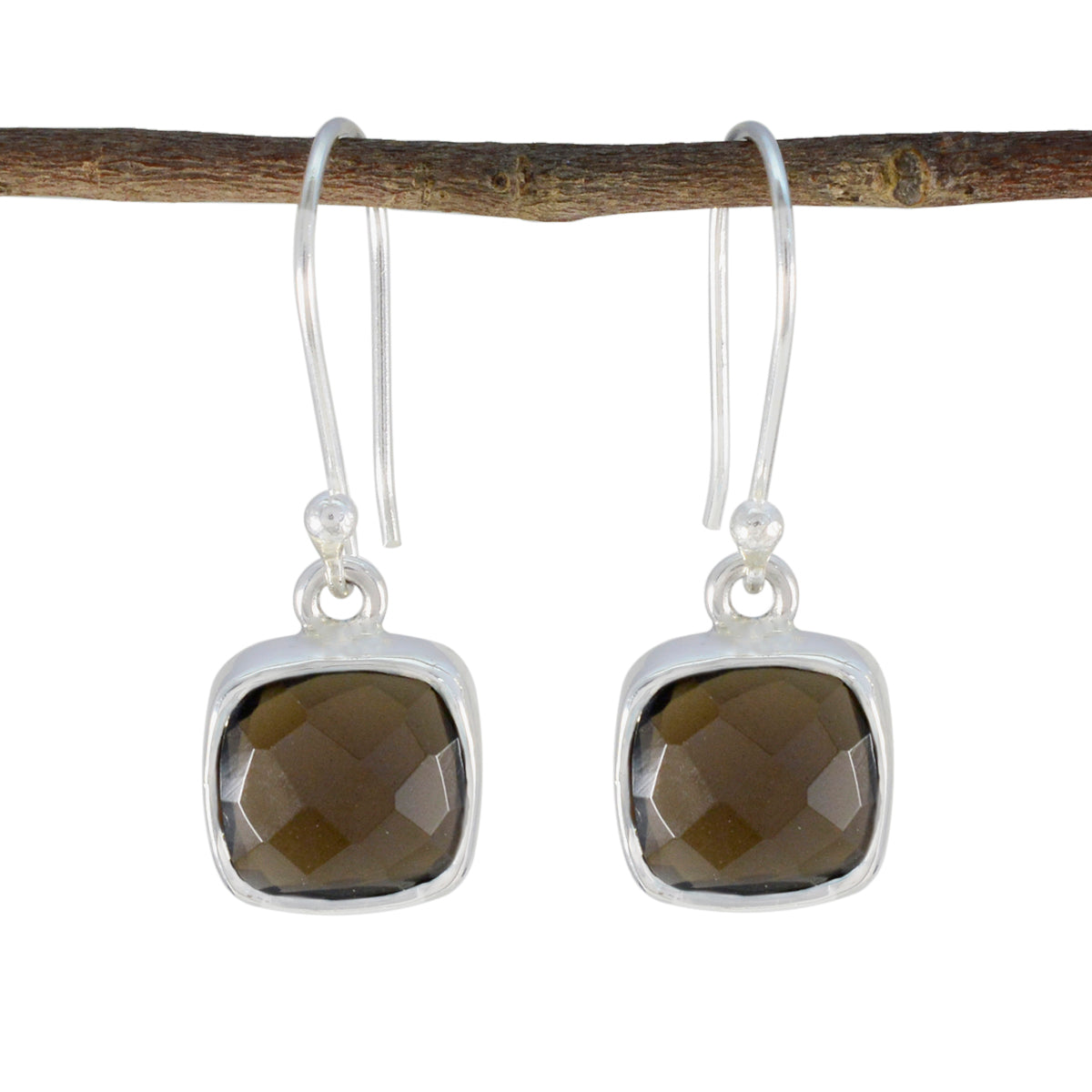 Smoky-Quartz-Turkish-Hua-multiple-Dangle-Brown-Silver-Earring