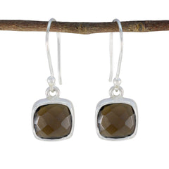 Smoky-Quartz-Turkish-Hua-multiple-Dangle-Brown-Silver-Earring