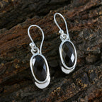 Smoky-Quartz-Middle-Eastern-Jia-Solitaire-Dangle-Brown-925-Silver-Earring