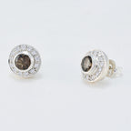 Smoky-Quartz-Australian-Clara-multiple-Stud-Brown-925-Sterling-Silver-Earring