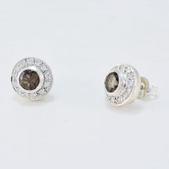 Smoky-Quartz-Australian-Clara-multiple-Stud-Brown-925-Sterling-Silver-Earring