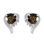 Smoky-Quartz-Russian-Isabella-multiple-Stud-Brown-925-Sterling-Silver-Earring
