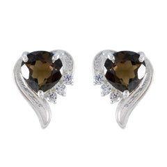Smoky-Quartz-Russian-Isabella-multiple-Stud-Brown-925-Sterling-Silver-Earring