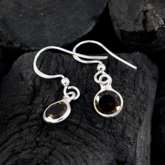Smoky-Quartz-Australian-Jiwoo-multiple-Dangle-Brown-925-Silver-Earring